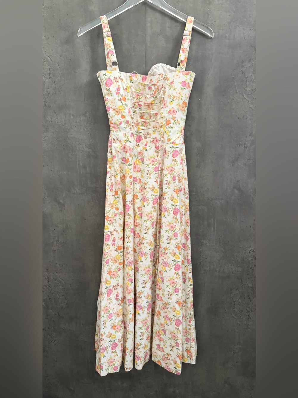 House of CB Ivory Cotton Meadow Print Bustier Sundress B250 - Picture 7 of 7